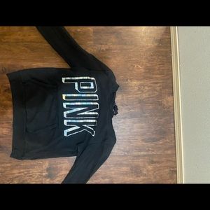 Black  sweatshirt with shiny lettering PINK brand